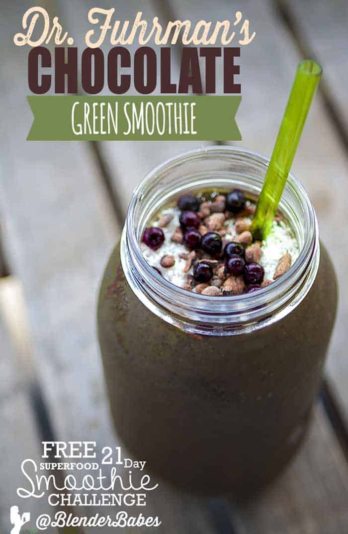 Dr. Fuhrman's Chocolate Green Smoothie Recipes by Blender Babes #BlenderBabes #GreenSmoothie #DrFuhrman #Smoothie #GreenSmoothie #BlenderBabes