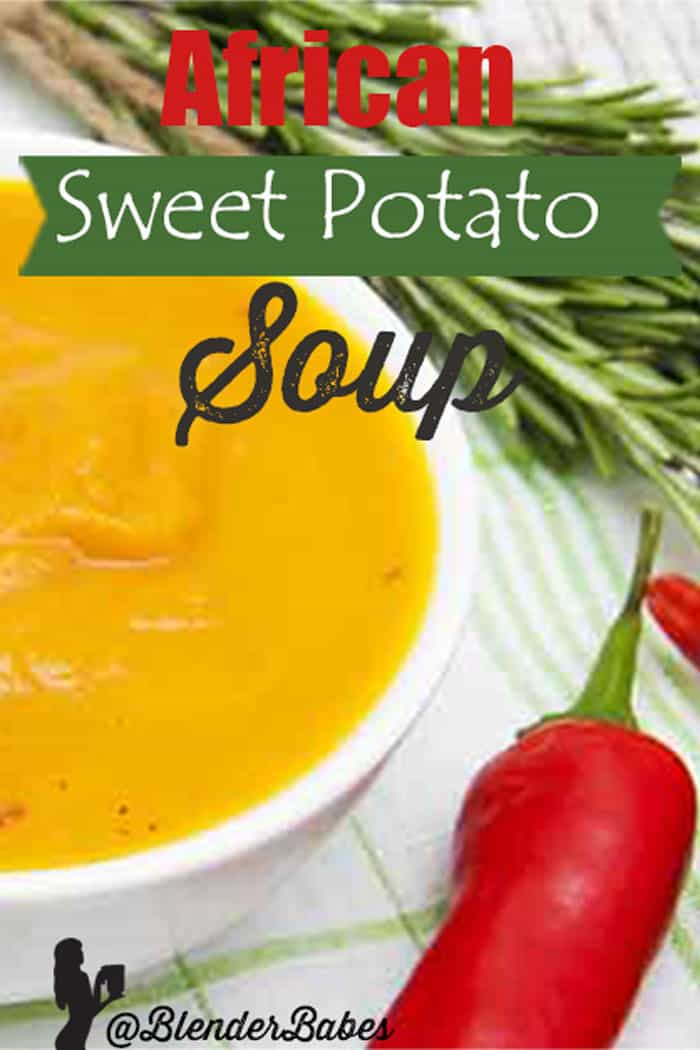African Sweet Potato Soup Recipe by @BlenderBabes #vitamixsoup #sweetpotatosoup #africansoup #peanutsoup #blenderbabes
